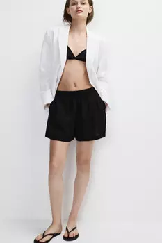 Шорты на завязках из вискозы и льна