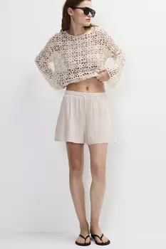 Шорты на завязках из вискозы и льна