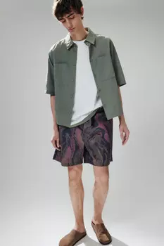 Шорты с ремешком и принтом