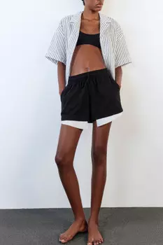 Шорты трикотажные с контрастной подкладкой