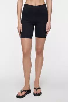 Шорты-велосипедки хлопковые гладкие со средней посадкой