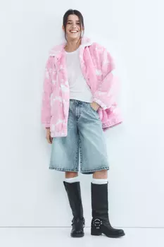 Шуба-бомбер oversize из искусственного меха