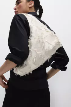 Сумка-багет хлопковая с цветами