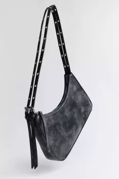 Сумка-багет плоская с двойным ремешком