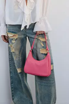 Сумка-багет с ремнем на плечо