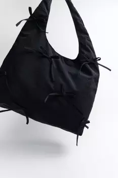 Сумка на плечо текстильная с бантиками