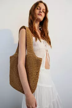 Сумка плетеная с ручками на плечо