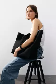 Сумка-шопер из искусственной замши