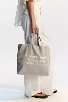 Сумка-шопер текстильная с принтом