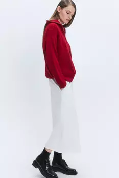 Свитер half-zip вязаный в рубчик