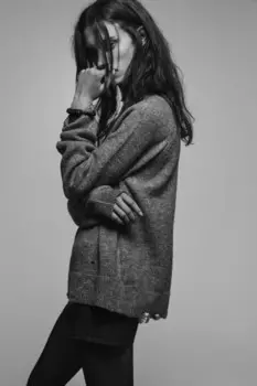 Свитер с горлом вязаный в стиле гранж