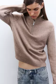 Свитер с воротником на молнии