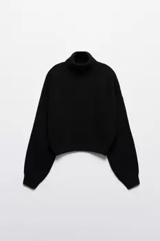 Свитер толстой вязки в рубчик с воротником