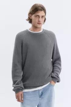 Свитер вязаный хлопковый с рукавами-реглан