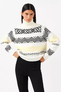 Свитер вязаный с принтом-узором