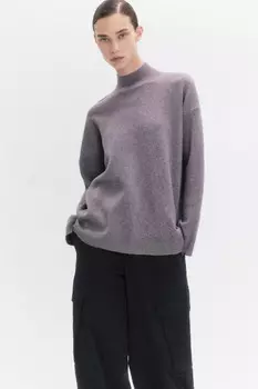 Свитер вязаный вискозный с воротником-стойкой