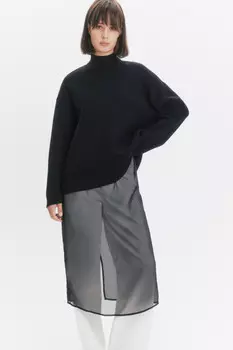 Свитер вязаный вискозный с воротником-стойкой