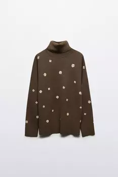 Свитер жаккардовый с принтом