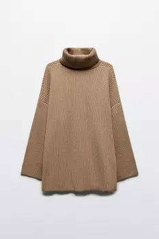 Свитер oversize в рубчик с воротником