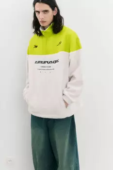 Свитшот half-zip утепленный с воротником-стойкой