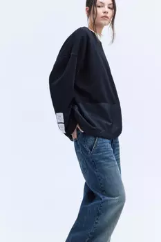 Свитшот из футера с нейлоновыми вставками