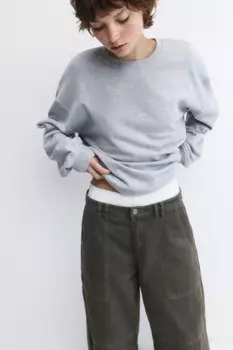 Свитшот oversize базовый утепленный из футера