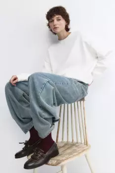 Свитшот oversize базовый утепленный из футера