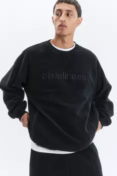 Свитшот oversize флисовый с принтом