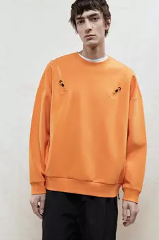 Свитшот oversize с молниями на плечах