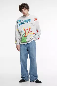 Свитшот oversize с новогодним принтом