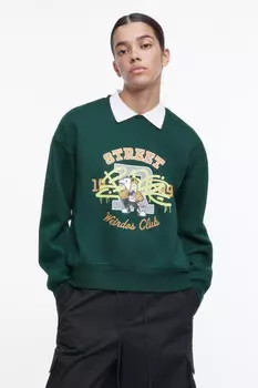 Свитшот oversize с рубашечным воротничком