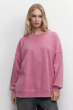 Свитшот oversize с вареным эффектом и начесом