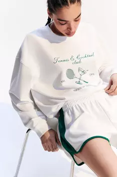 Свитшот oversize трикотажный с принтом