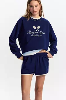 Свитшот oversize трикотажный с принтом