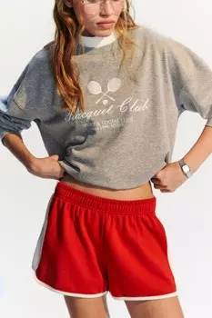 Свитшот oversize трикотажный с принтом