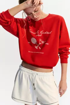 Свитшот oversize трикотажный с принтом