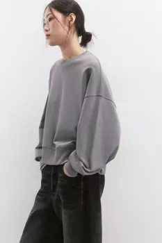 Свитшот oversize укороченный из футера