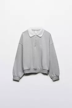 Свитшот с кружевным воротником