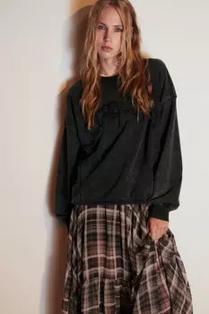 Свитшот с вареным эффектом и принтом