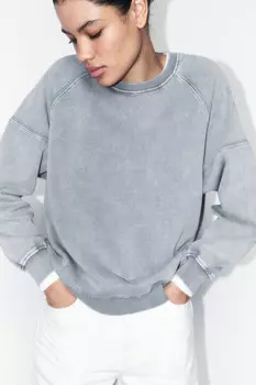 Свитшот утепленный с вареным эффектом