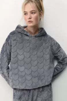 Толстовка домашняя плюшевая с сердечками