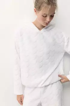 Толстовка домашняя плюшевая с сердечками