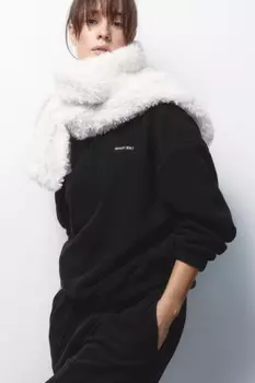 Толстовка half zip флисовая с надписью