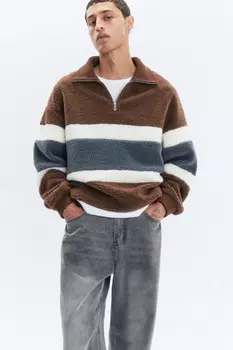 Толстовка half-zip флисовая с воротником-стойкой