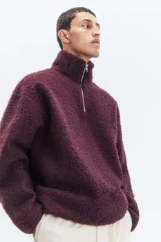 Толстовка half-zip флисовая с воротником-стойкой