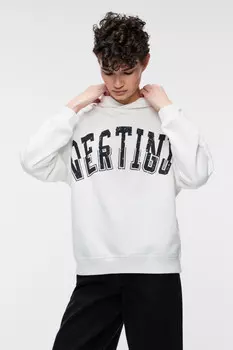 Толстовка хлопковая oversize с принтом