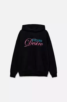 Толстовка хлопковая oversize с принтом