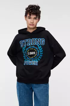 Толстовка хлопковая oversize с принтом