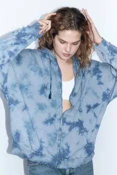 Толстовка на молнии с вареным эффектом