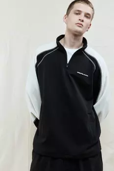 Толстовка oversize флисовая с воротником на молнии